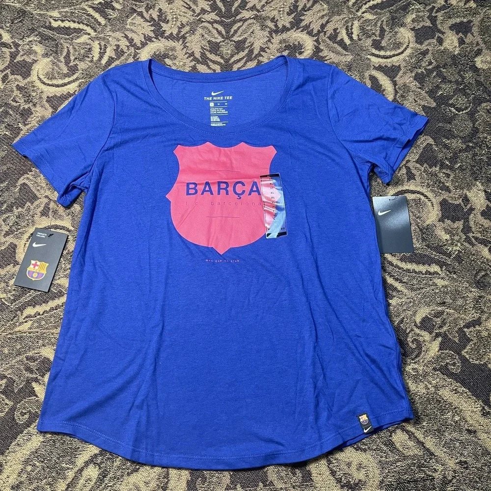 Nike FC Barcelona Women's Squad T-Shirt Size XL Navy/Maroon New